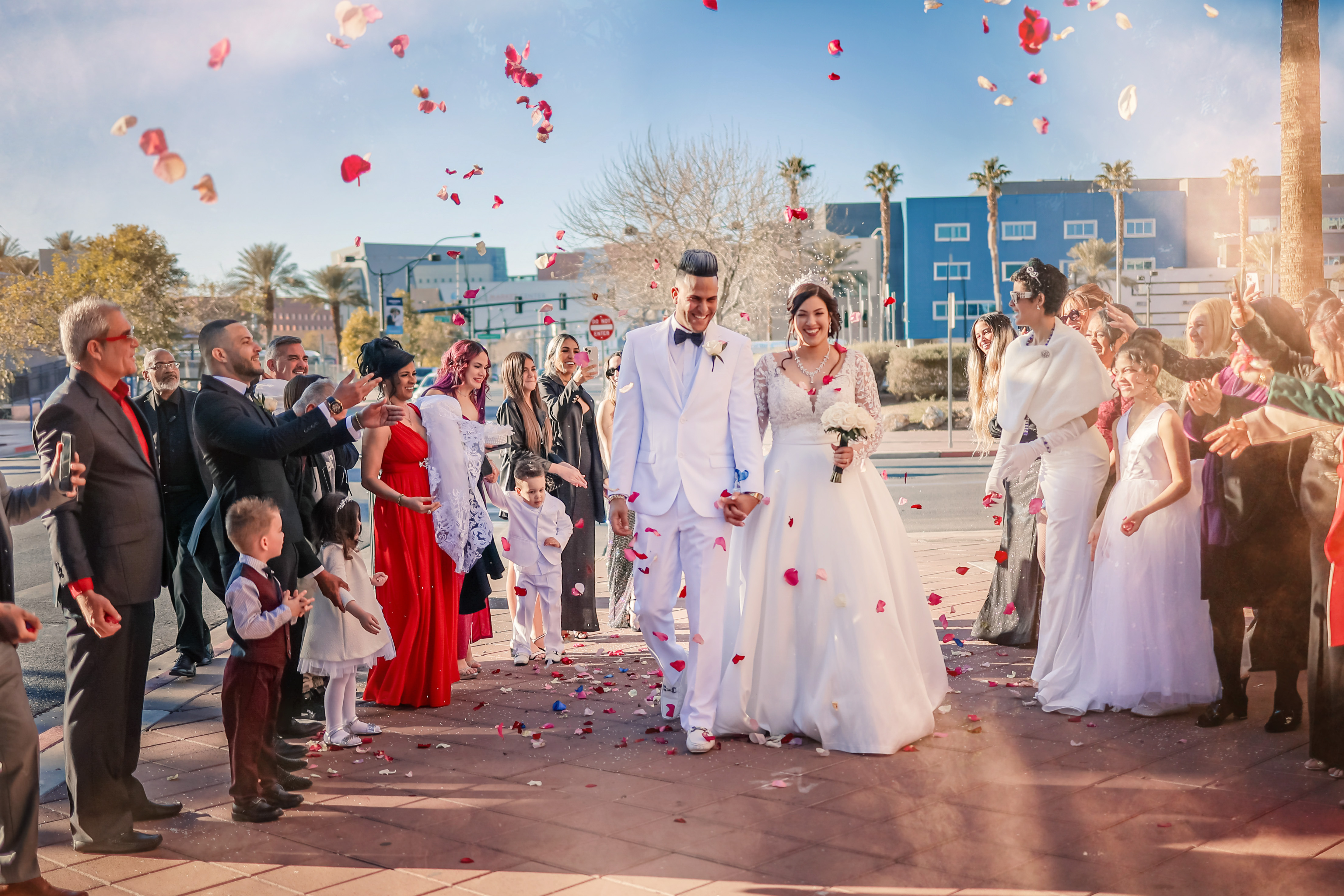 Happy couple on their Las Vegas wedding