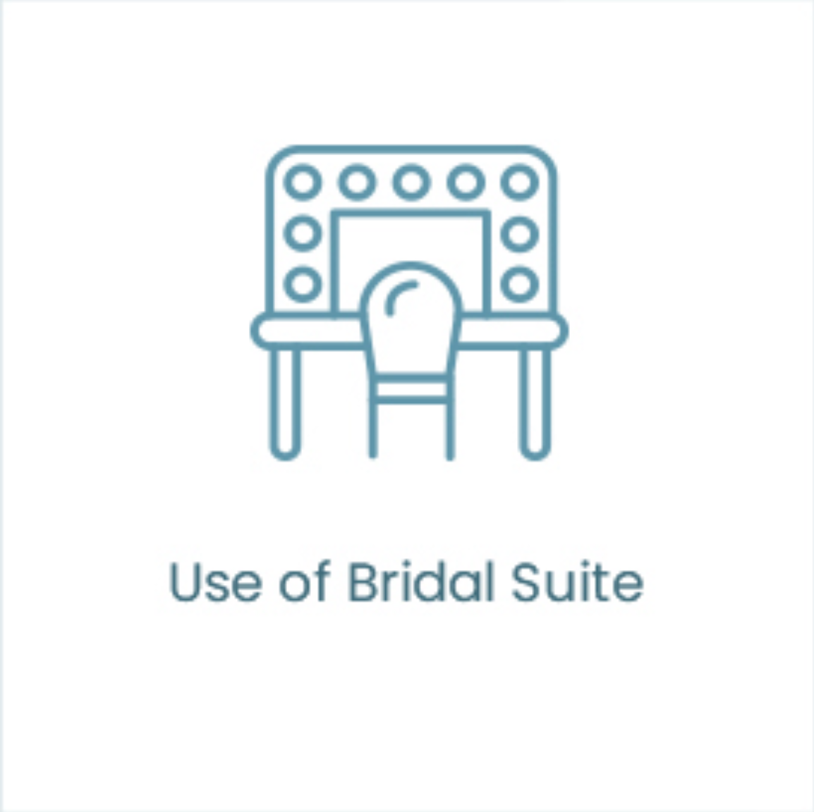 You can use the bridal suite to get changed on your wedding day if it is included in your package