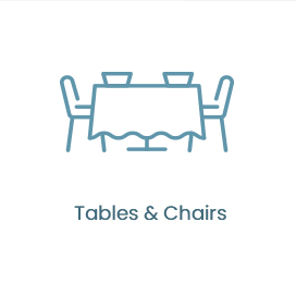 Tables & chairs for your wedding reception