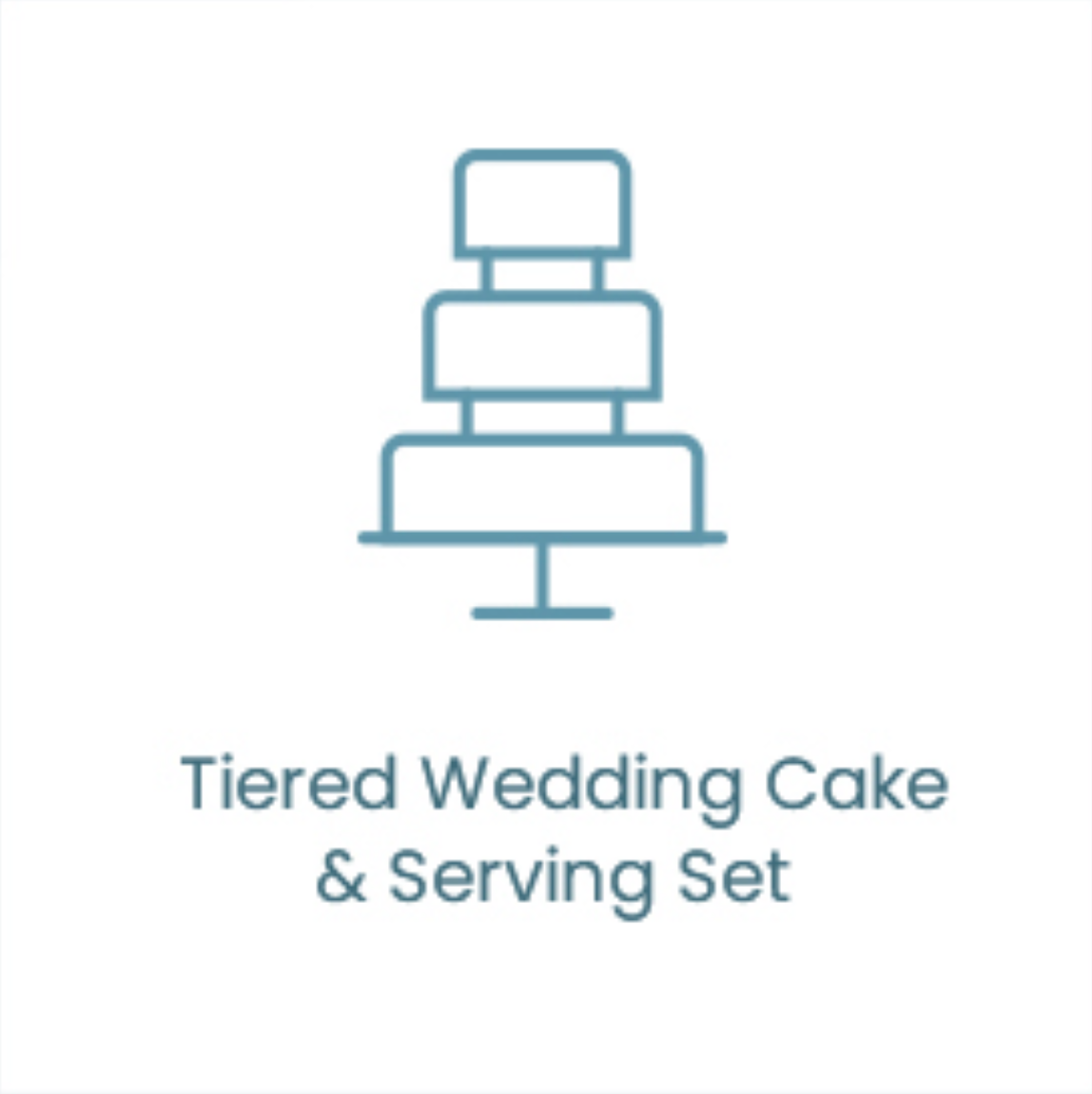You will have a beautiful tiered wedding cake & serving set on your ceremony day.